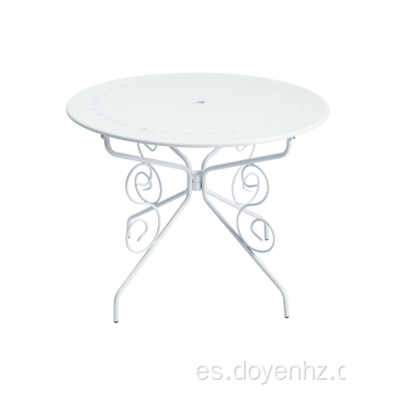 Mesa redonda de metal de 95 cm con tablero estampado